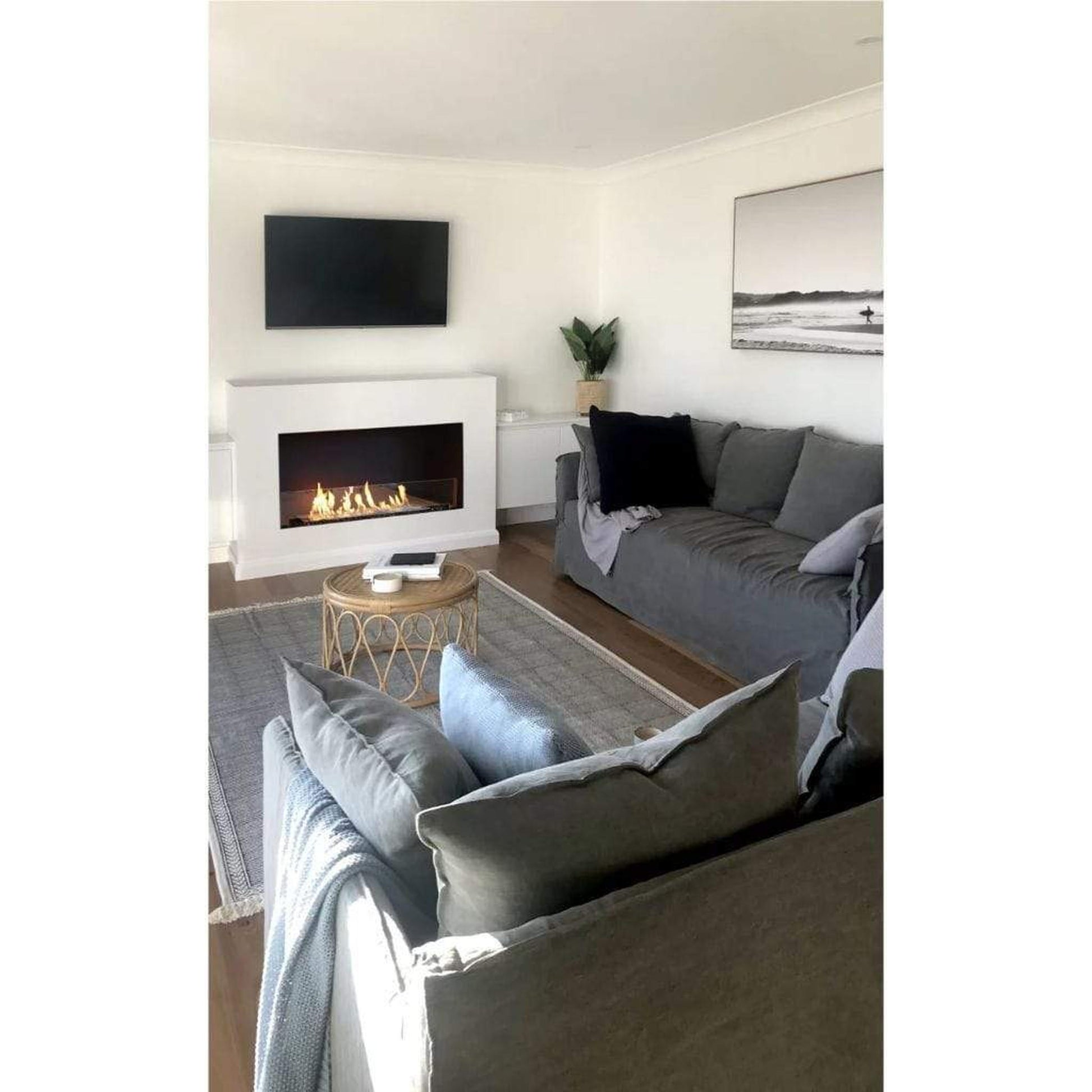 EcoSmart Fire Flex 18SS 22" Black Single Sided Ethanol Fireplace Insert with Stainless Steel Burner by Mad Design Group