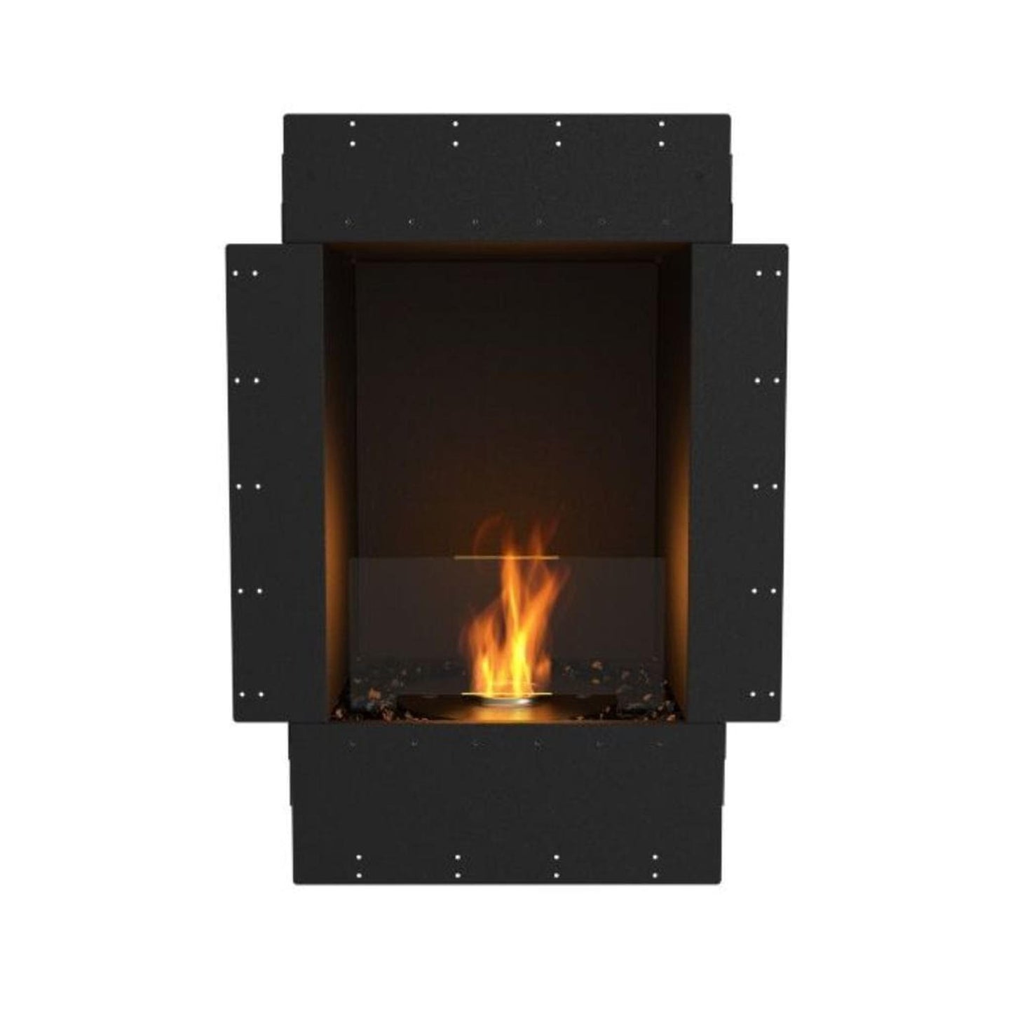 EcoSmart Fire Flex 18SS 22" Black Single Sided Ethanol Fireplace Insert with Stainless Steel Burner by Mad Design Group