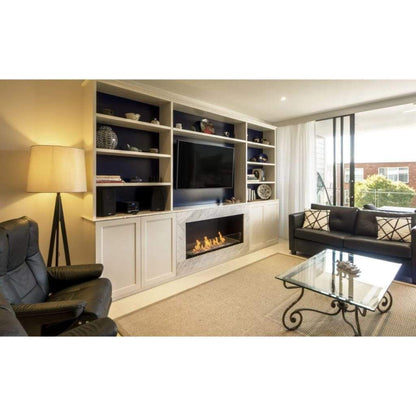 EcoSmart Fire Flex 18SS 22" Black Single Sided Ethanol Fireplace Insert with Stainless Steel Burner by Mad Design Group