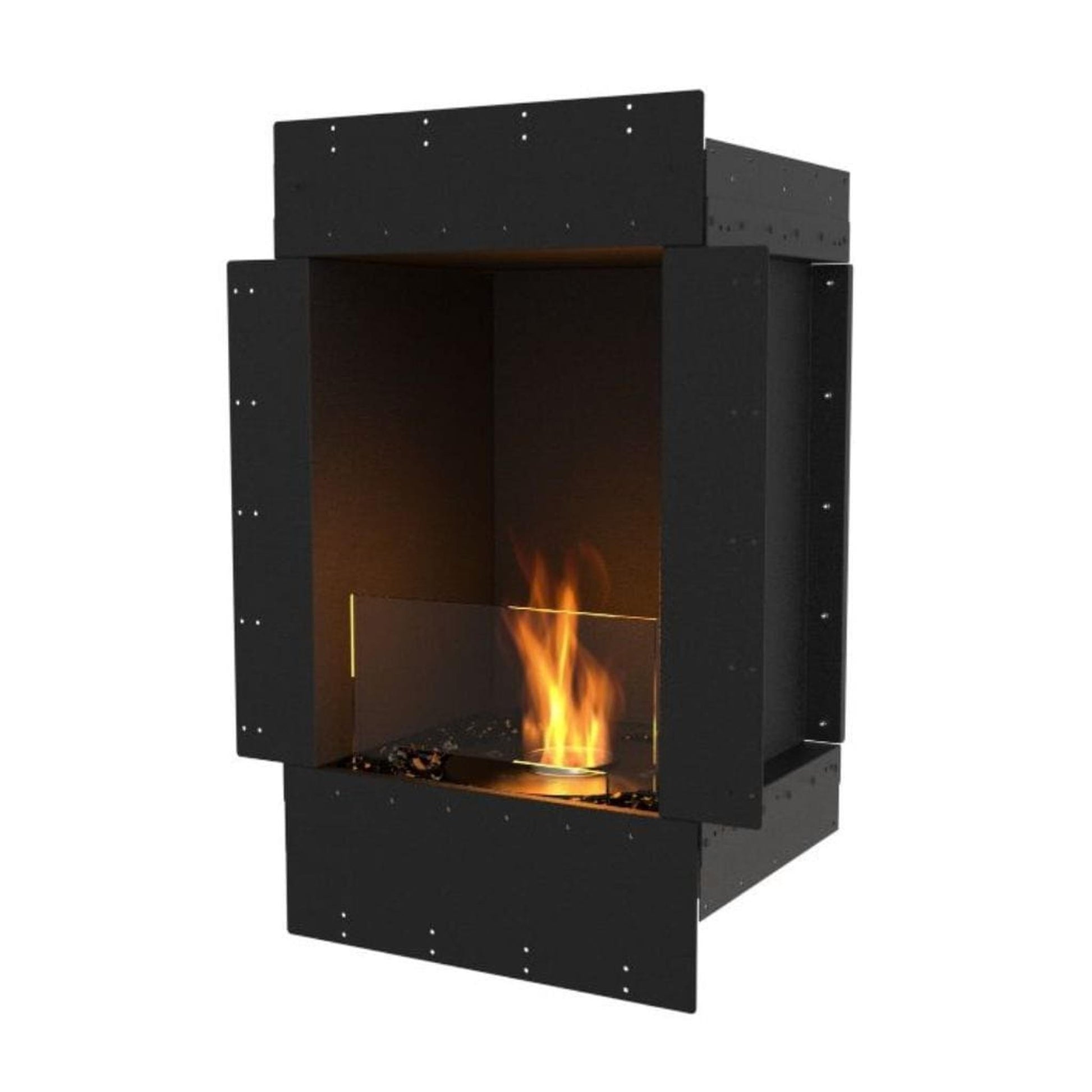 EcoSmart Fire Flex 18SS 22" Black Single Sided Ethanol Fireplace Insert with Stainless Steel Burner by Mad Design Group