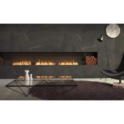 EcoSmart Fire Flex 18SS 22" Black Single Sided Ethanol Fireplace Insert with Stainless Steel Burner by Mad Design Group