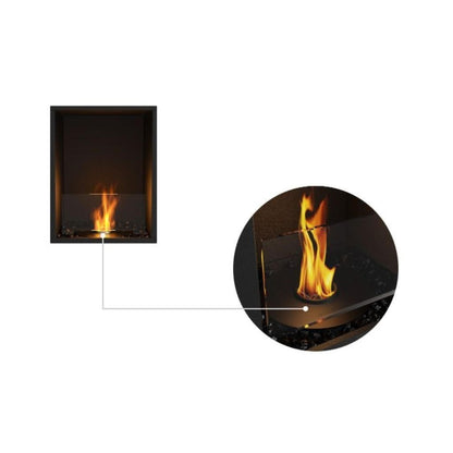 EcoSmart Fire Flex 18SS 22" Black Single Sided Ethanol Fireplace Insert with Stainless Steel Burner by Mad Design Group