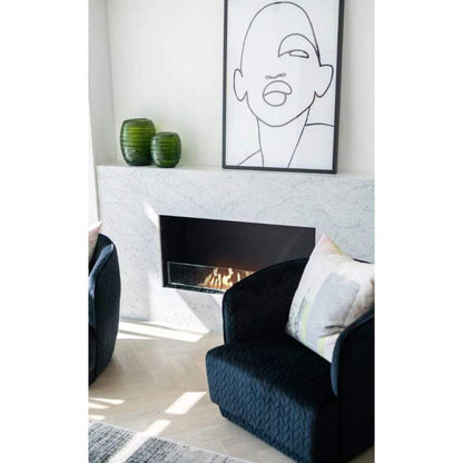 EcoSmart Fire Flex 18SS 22" Black Single Sided Ethanol Fireplace Insert with Stainless Steel Burner by Mad Design Group
