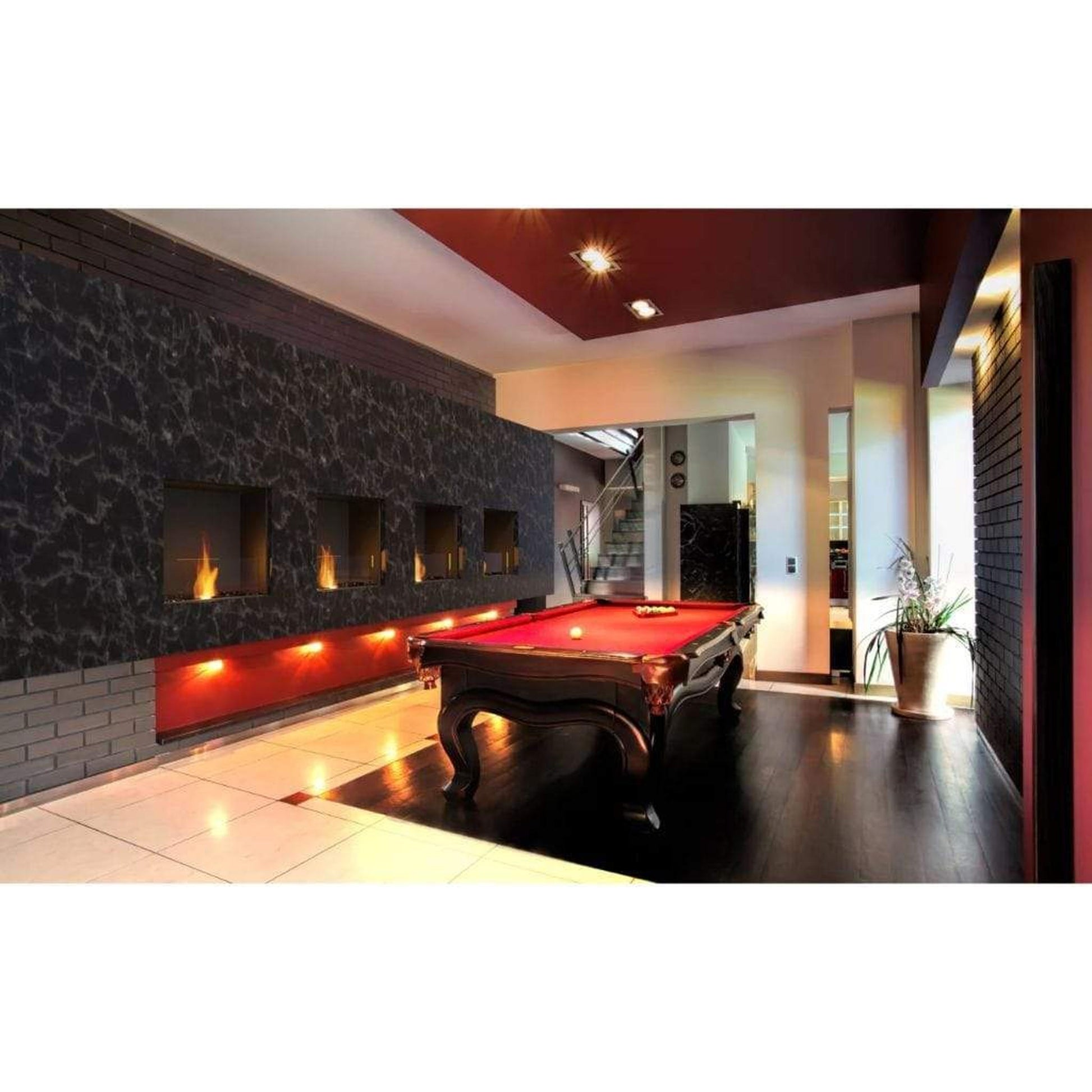 EcoSmart Fire Flex 18SS 22" Black Single Sided Ethanol Fireplace Insert with Black Burner by Mad Design Group