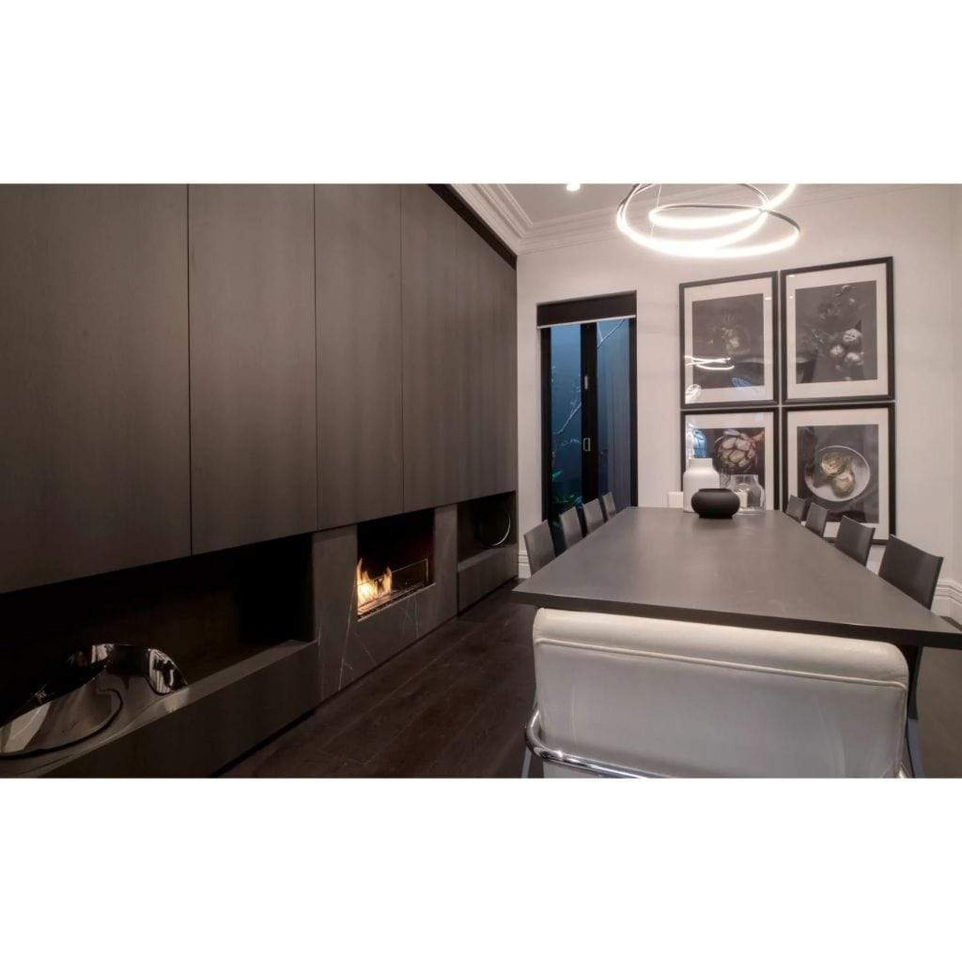 EcoSmart Fire Flex 18SS 22" Black Single Sided Ethanol Fireplace Insert with Black Burner by Mad Design Group