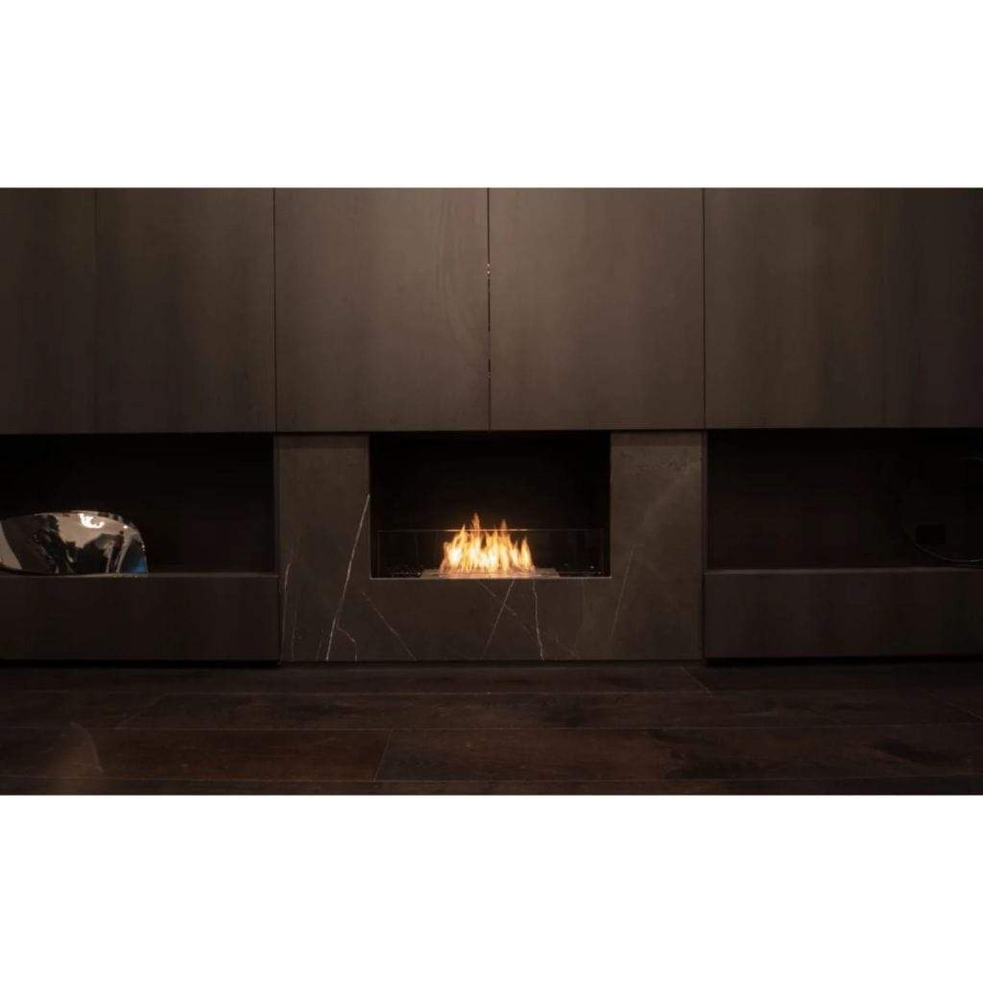 EcoSmart Fire Flex 18SS 22" Black Single Sided Ethanol Fireplace Insert with Black Burner by Mad Design Group
