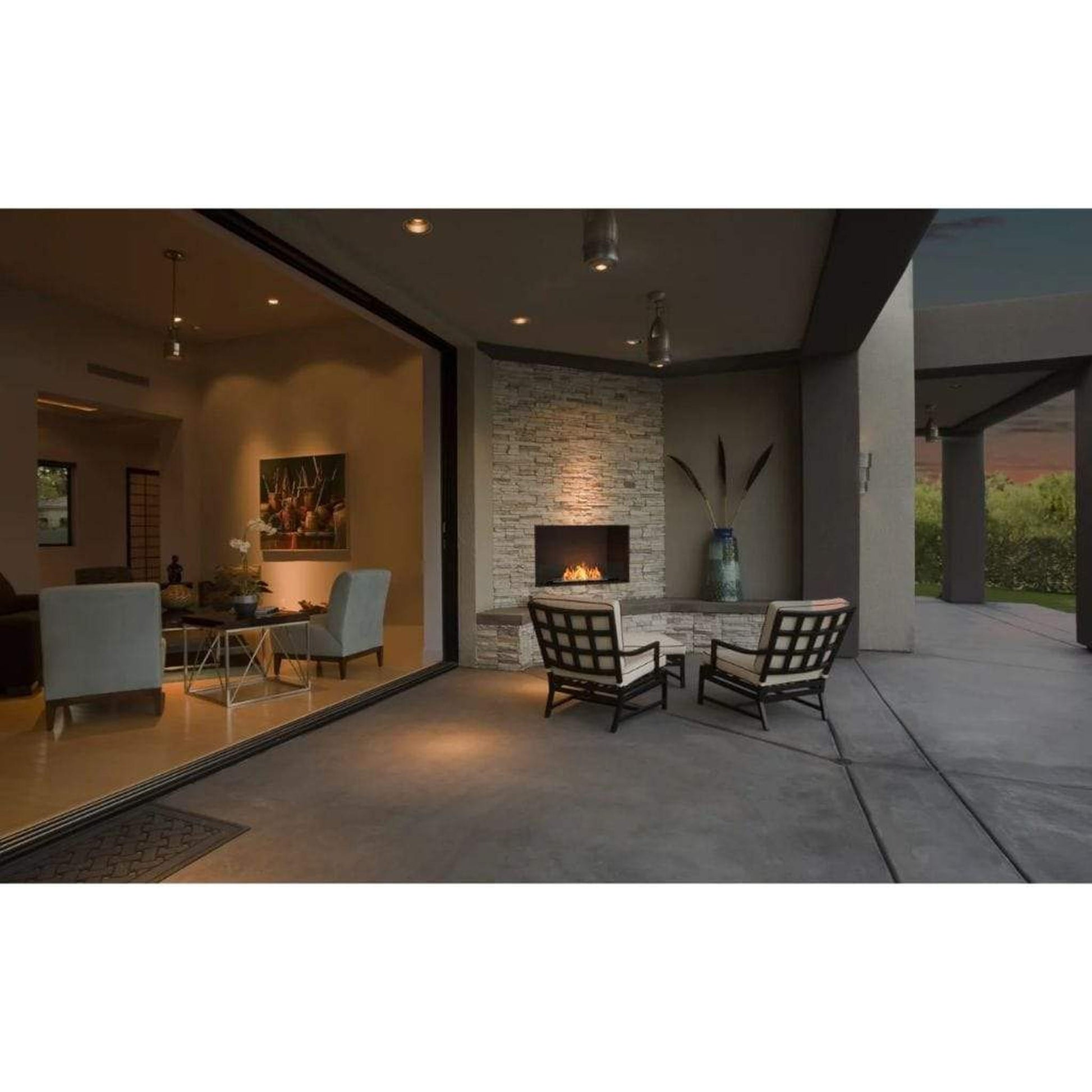 EcoSmart Fire Flex 18SS 22" Black Single Sided Ethanol Fireplace Insert with Black Burner by Mad Design Group