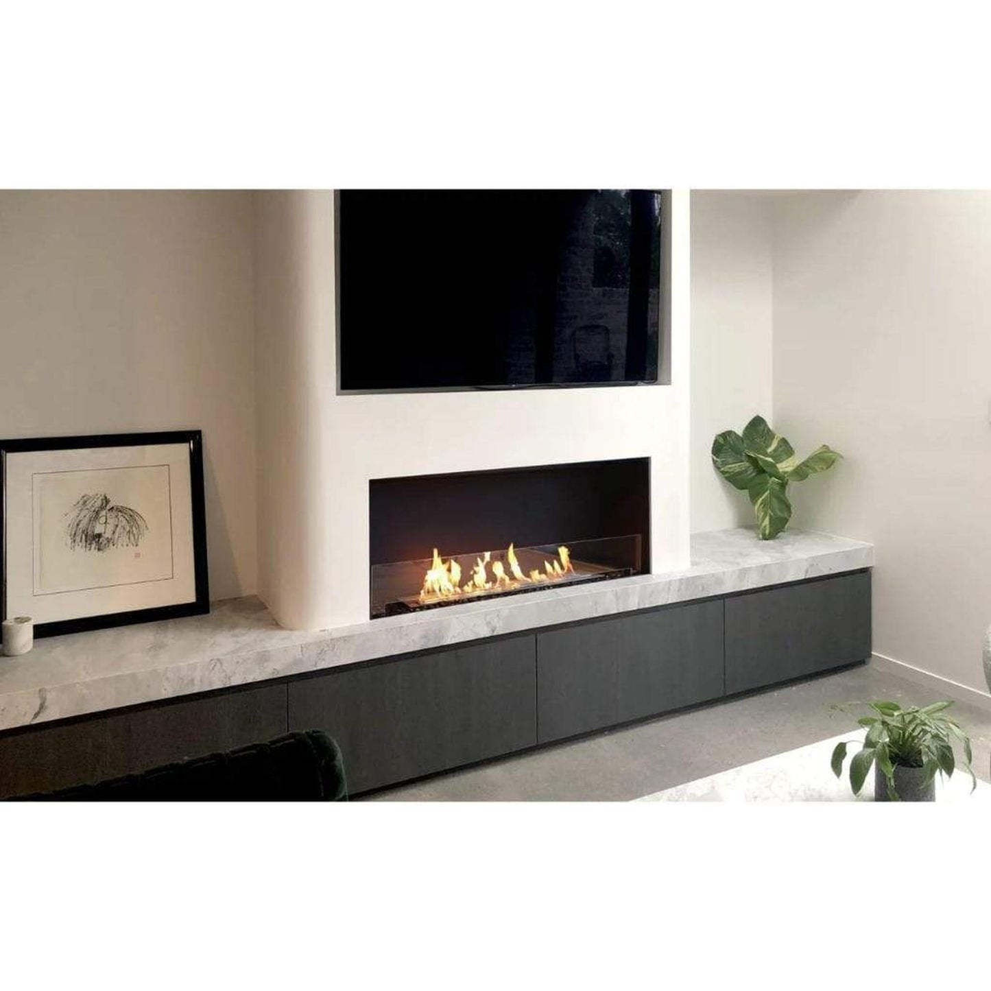EcoSmart Fire Flex 18SS 22" Black Single Sided Ethanol Fireplace Insert with Black Burner by Mad Design Group