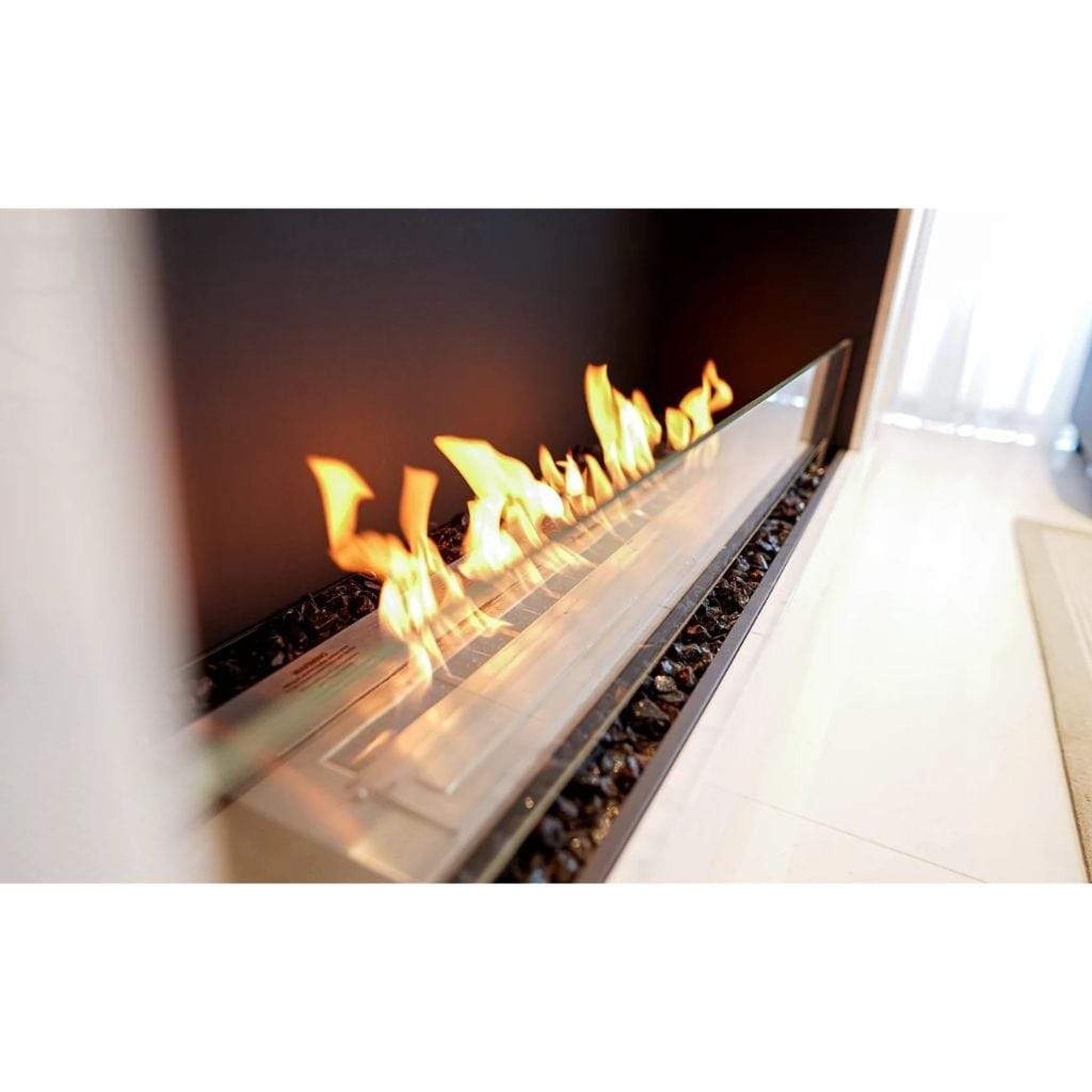 EcoSmart Fire Flex 18SS 22" Black Single Sided Ethanol Fireplace Insert with Black Burner by Mad Design Group
