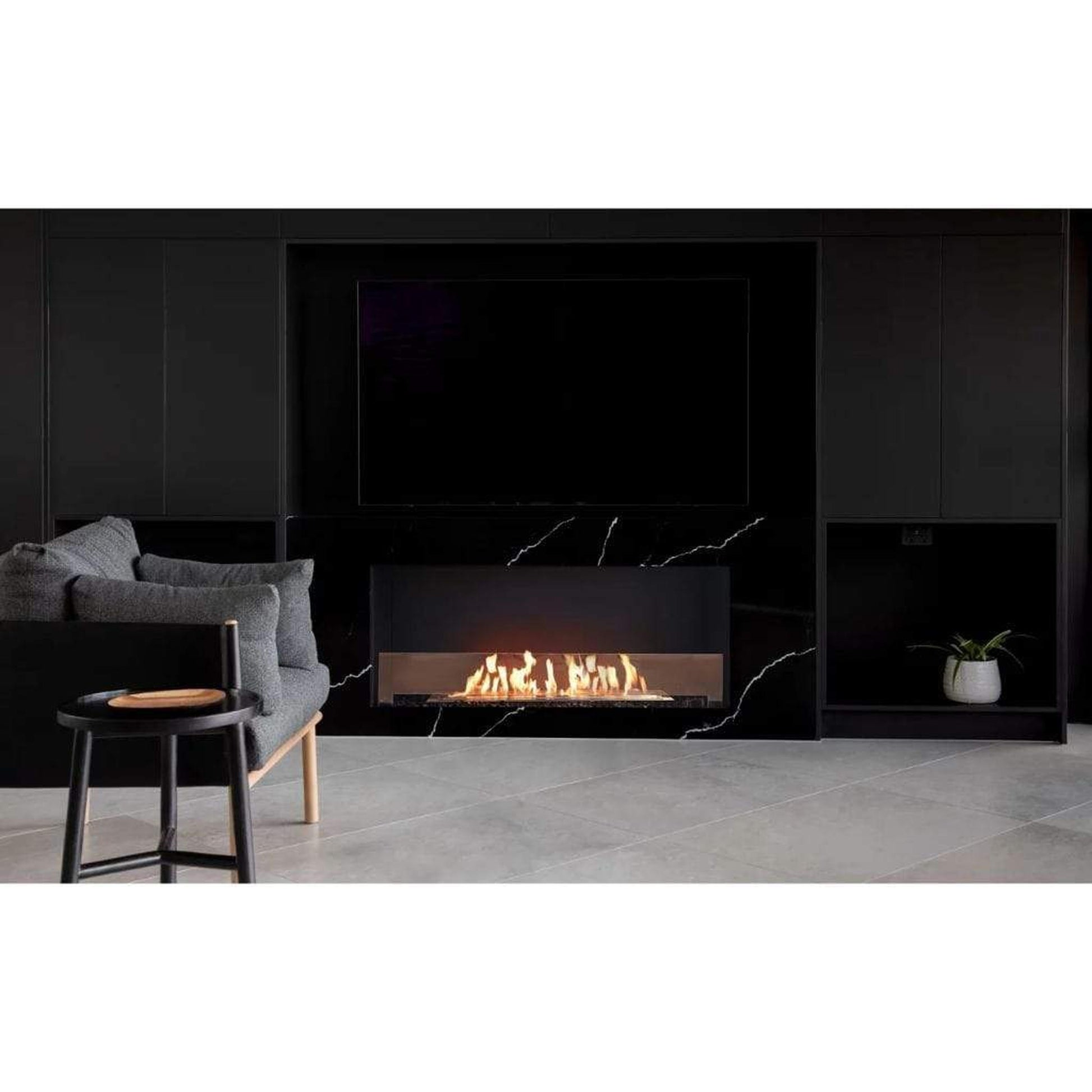 EcoSmart Fire Flex 18SS 22" Black Single Sided Ethanol Fireplace Insert with Black Burner by Mad Design Group