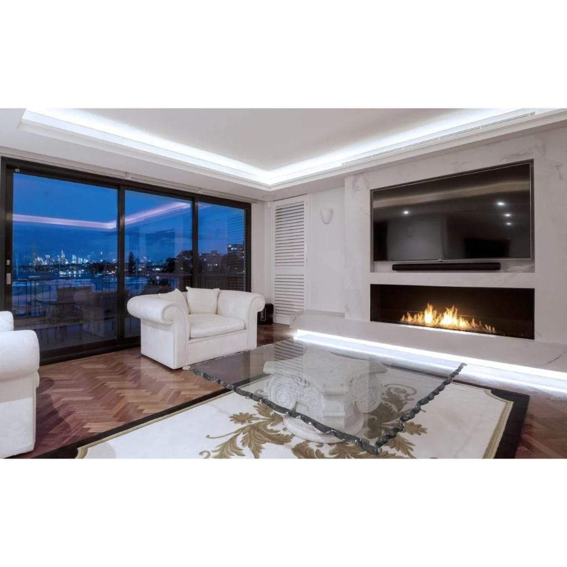 EcoSmart Fire Flex 18SS 22" Black Single Sided Ethanol Fireplace Insert with Black Burner by Mad Design Group