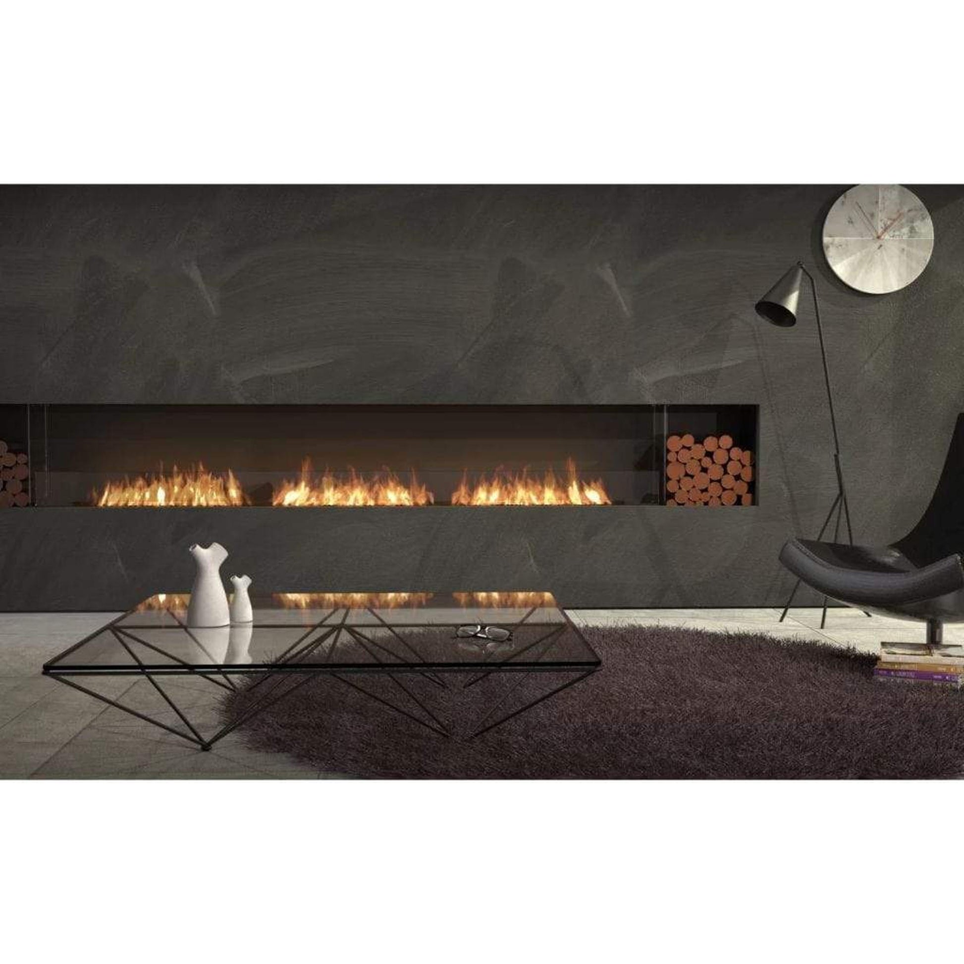 EcoSmart Fire Flex 18SS 22" Black Single Sided Ethanol Fireplace Insert with Black Burner by Mad Design Group