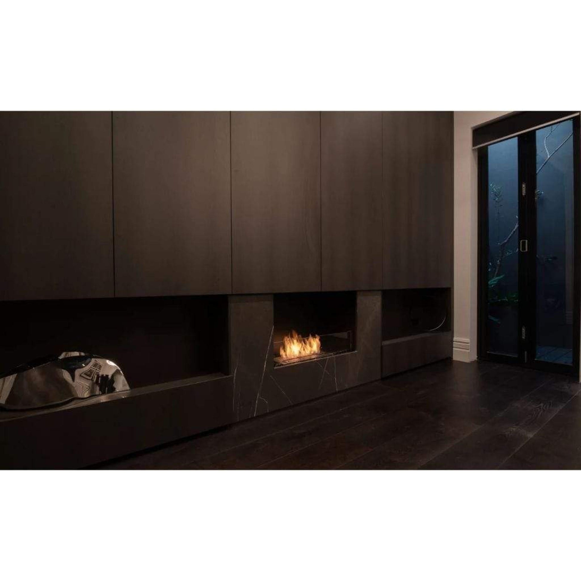 EcoSmart Fire Flex 18SS 22" Black Single Sided Ethanol Fireplace Insert with Black Burner by Mad Design Group