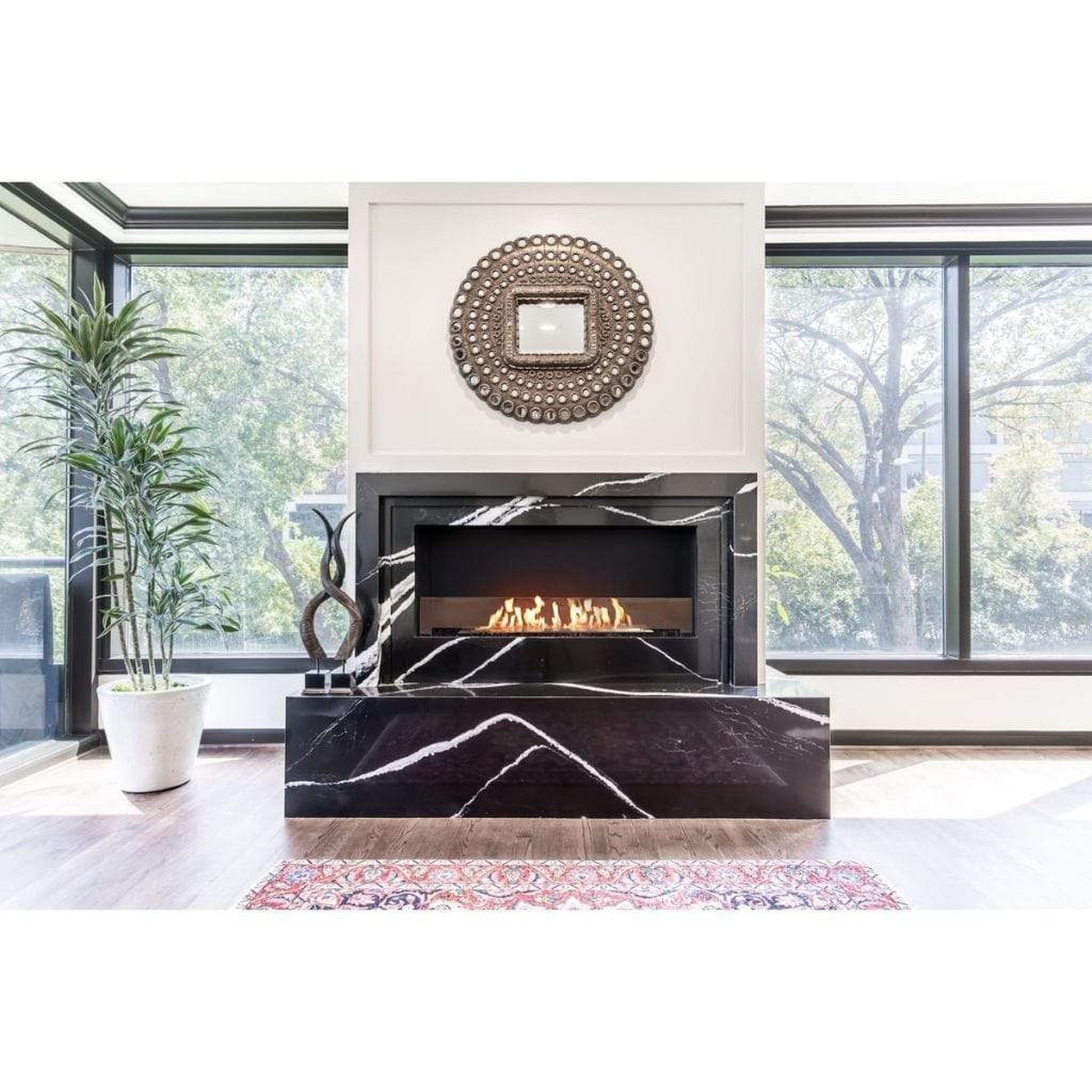 EcoSmart Fire Flex 18SS 22" Black Single Sided Ethanol Fireplace Insert with Black Burner by Mad Design Group