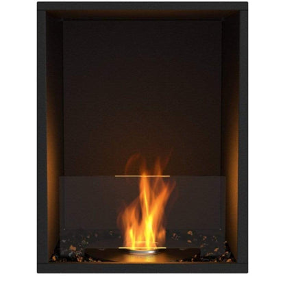 EcoSmart Fire Flex 18SS 22" Black Single Sided Ethanol Fireplace Insert with Black Burner by Mad Design Group