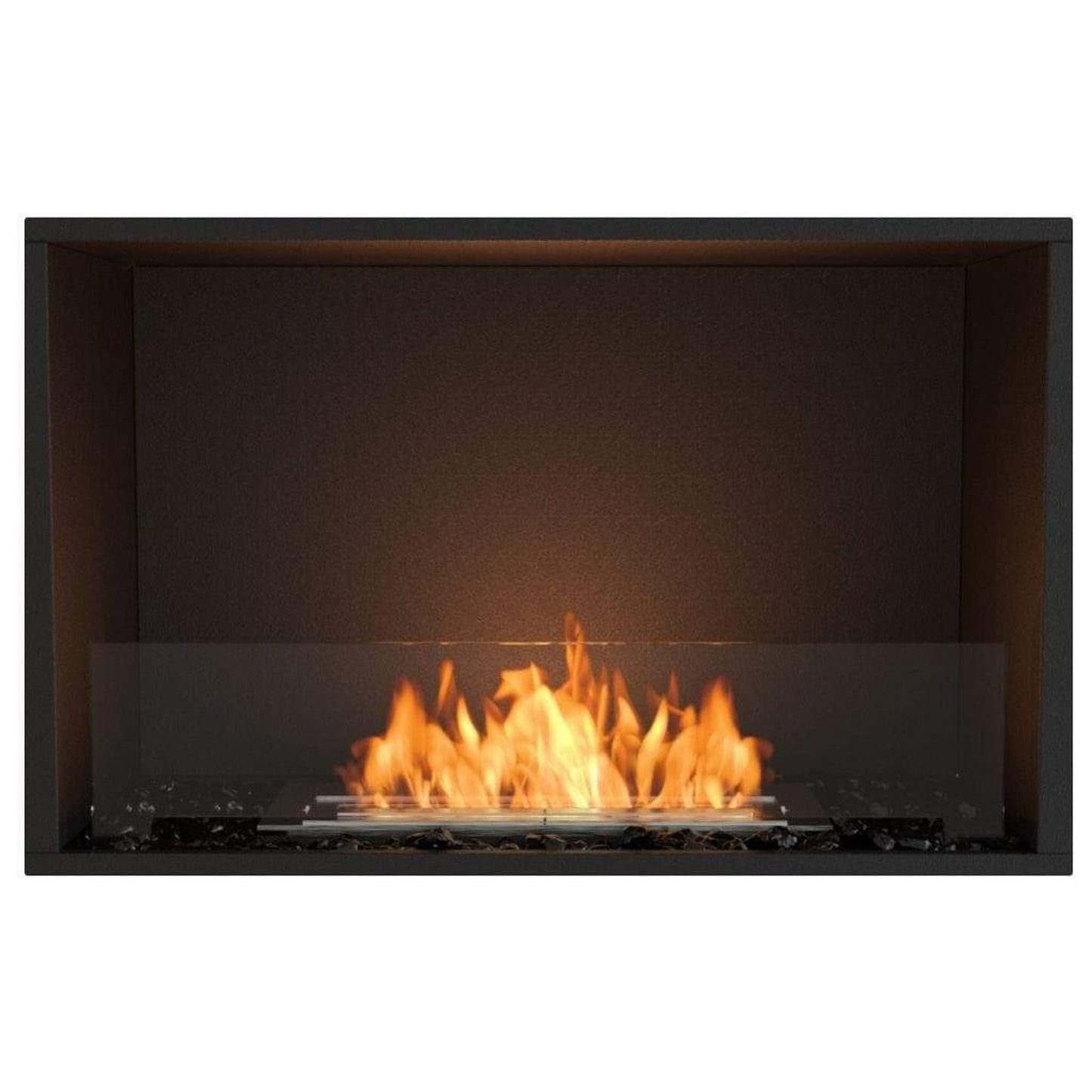 EcoSmart Fire Flex 32SS 39" Black Single Sided Ethanol Fireplace Insert with Black Burner by Mad Design Group