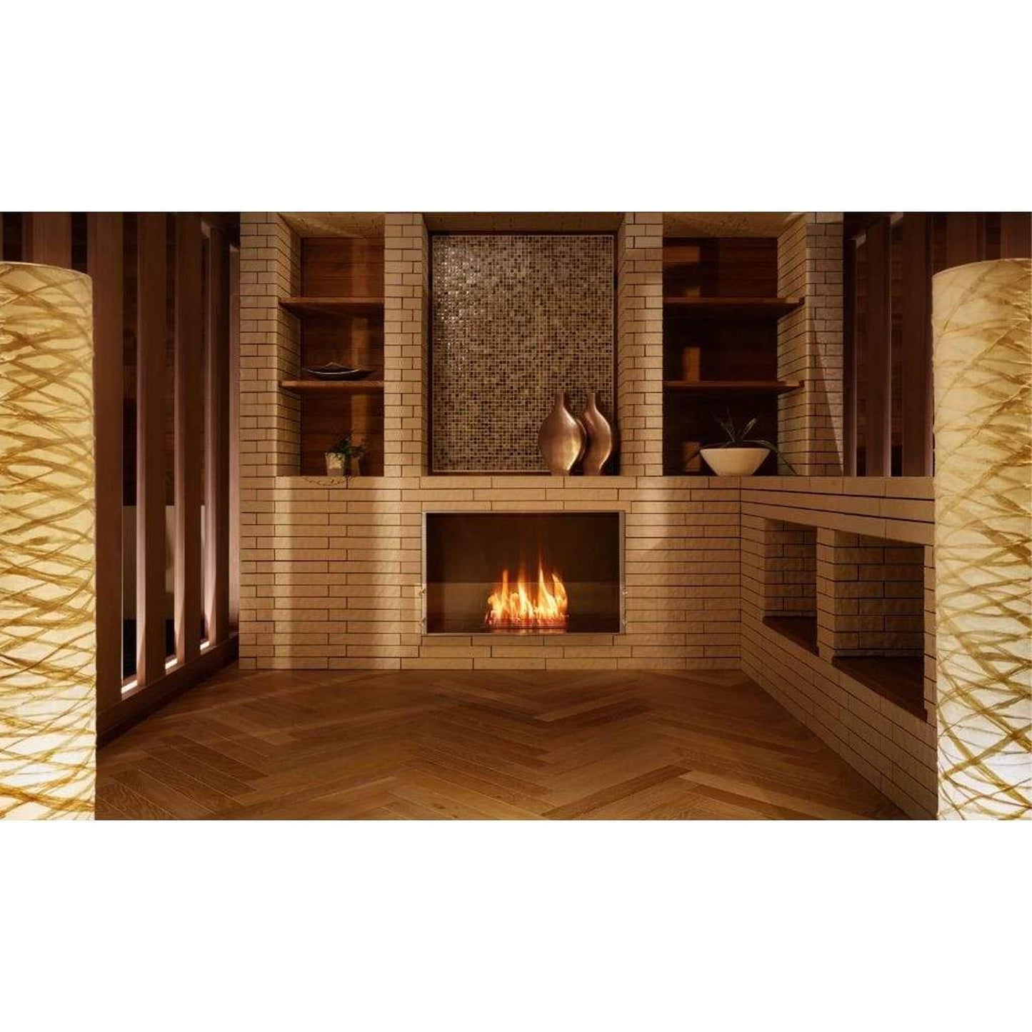 EcoSmart Fire Flex 32SS 39" Black Single Sided Ethanol Fireplace Insert with Black Burner by Mad Design Group
