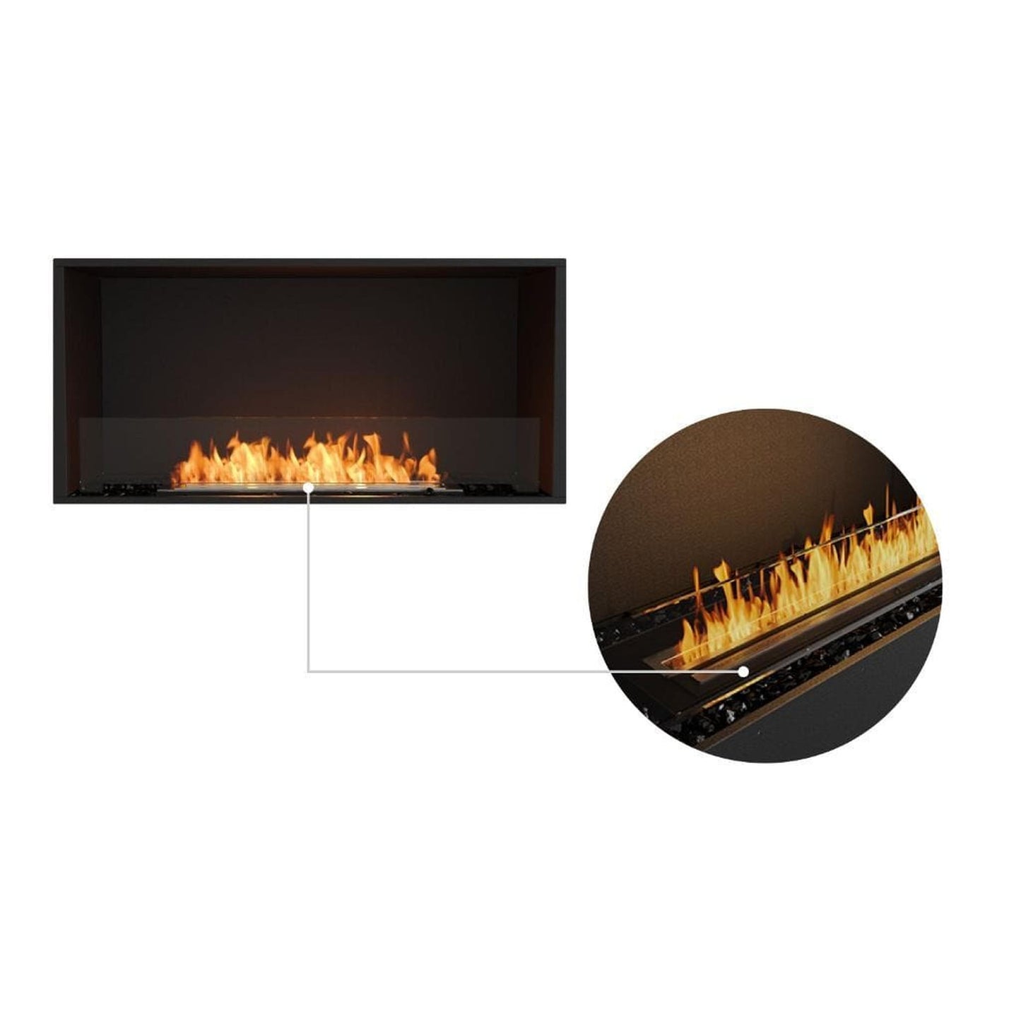 EcoSmart Fire Flex 42SS 49" Black Single Sided Ethanol Fireplace Insert with Black Burner by Mad Design Group