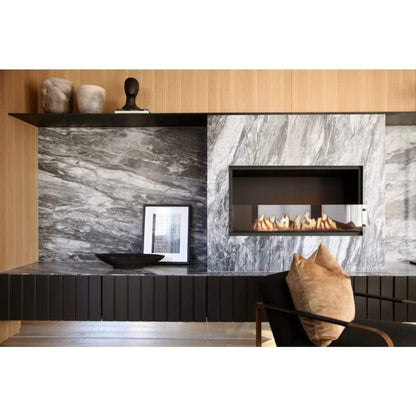 EcoSmart Fire Flex 42SS 49" Black Single Sided Ethanol Fireplace Insert with Black Burner by Mad Design Group