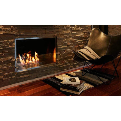 EcoSmart Fire Flex 42SS 49" Black Single Sided Ethanol Fireplace Insert with Black Burner by Mad Design Group