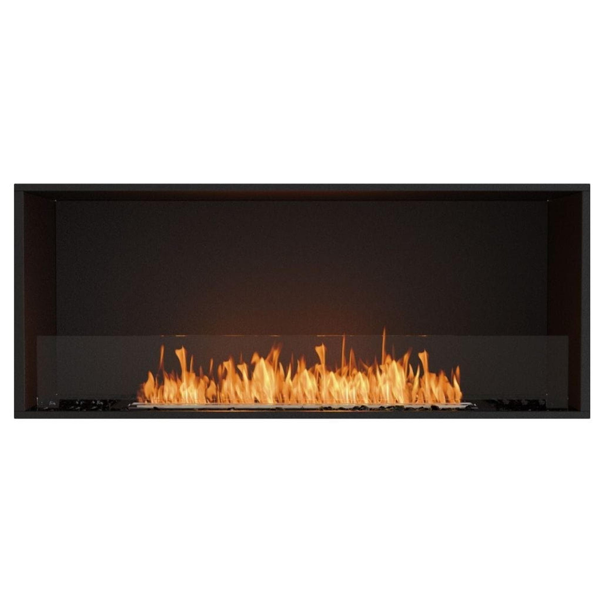EcoSmart Fire Flex 50SS 57" Black Single Sided Ethanol Fireplace Insert with Black Burner by Mad Design Group