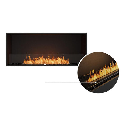 EcoSmart Fire Flex 50SS 57" Black Single Sided Ethanol Fireplace Insert with Black Burner by Mad Design Group