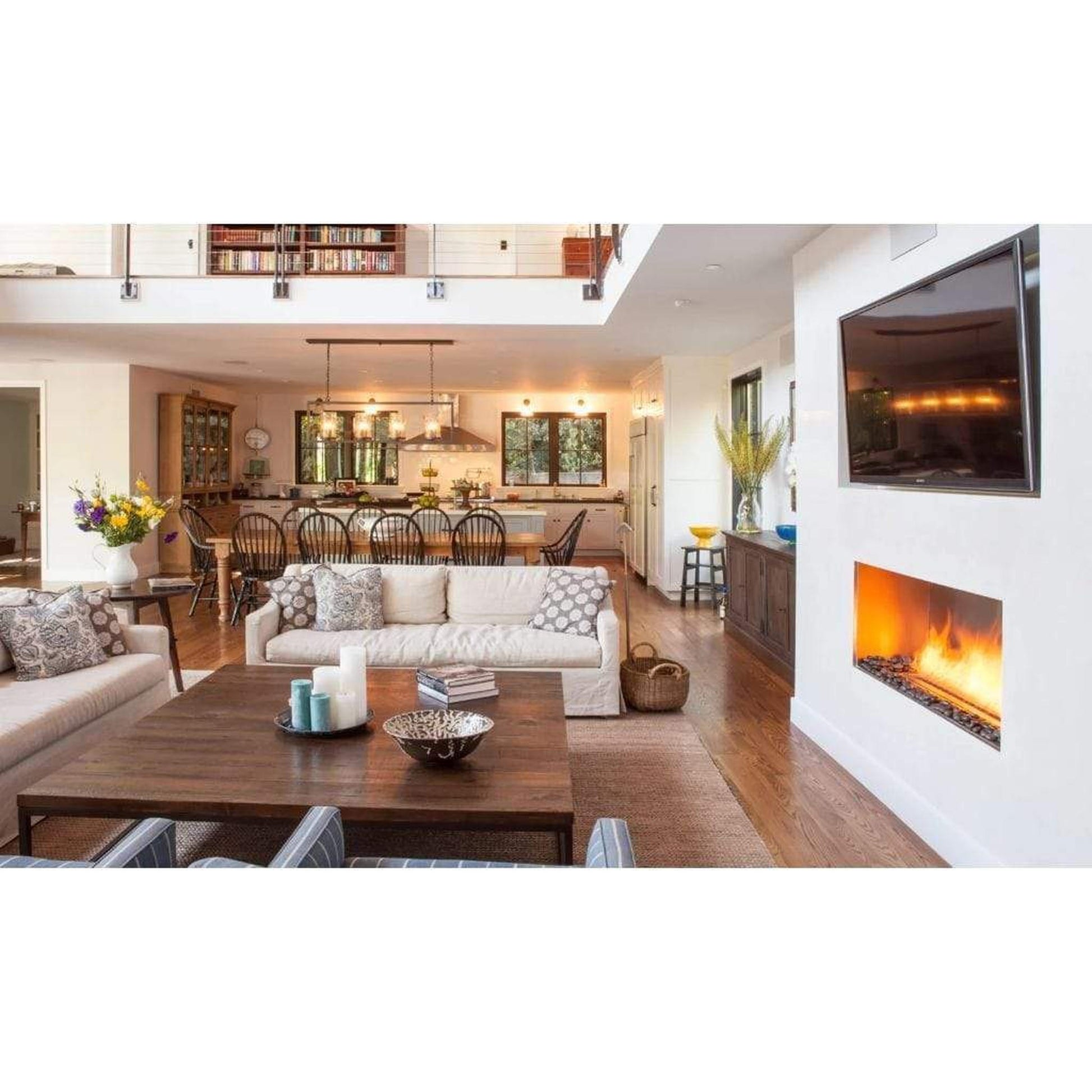 EcoSmart Fire Flex 50SS 57" Black Single Sided Ethanol Fireplace Insert with Black Burner by Mad Design Group
