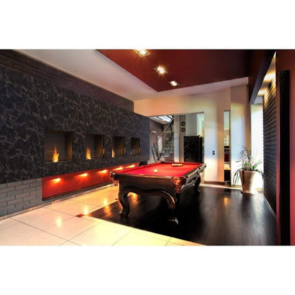 EcoSmart Fire Flex 60SS 67" Black Single Sided Ethanol Fireplace Insert with Black Burner and Right Side Decorative Box by Mad Design Group