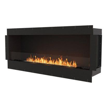 EcoSmart Fire Flex 68SS 76" Black Single Sided Ethanol Fireplace Insert with Stainless Steel Burner by Mad Design Group