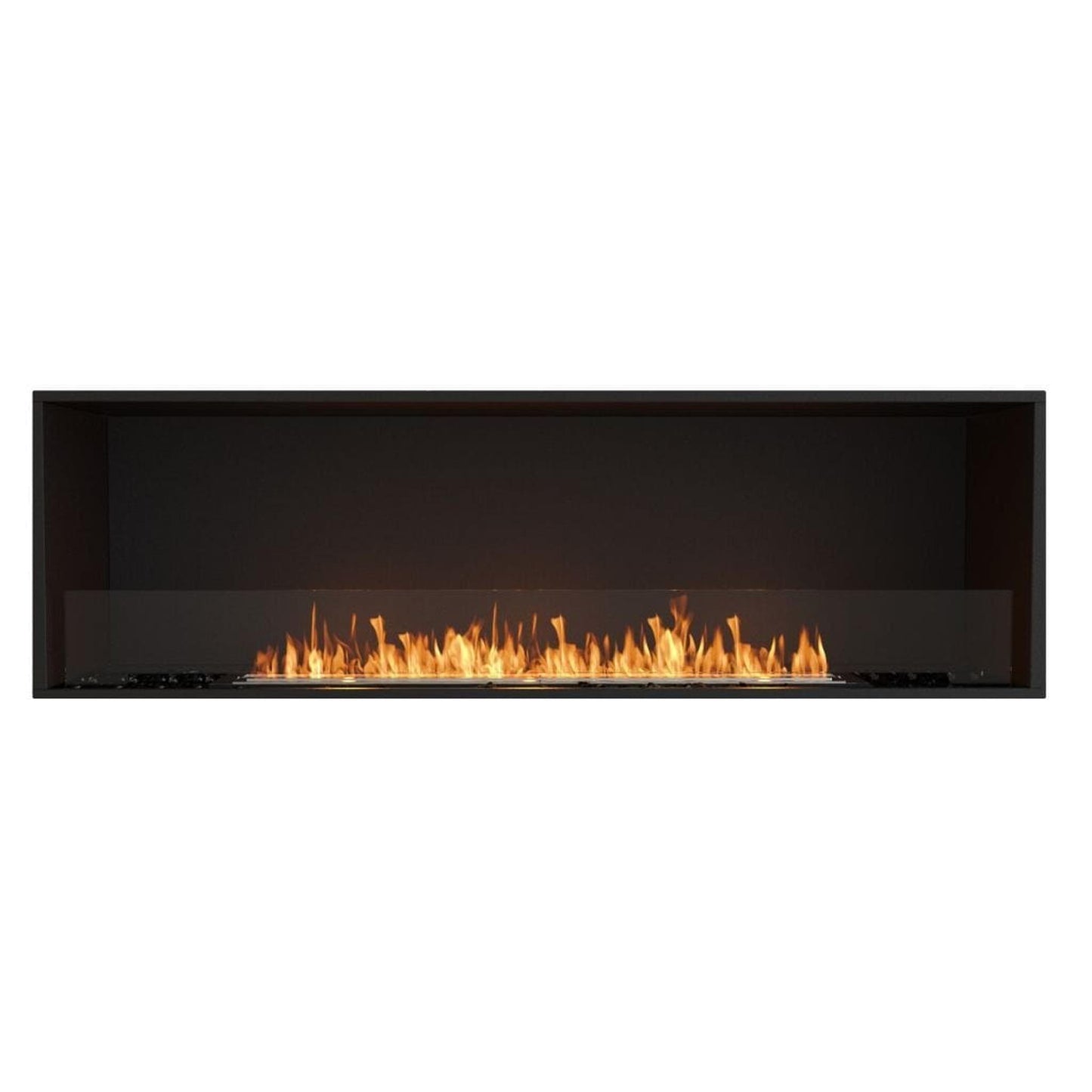 EcoSmart Fire Flex 68SS 76" Black Single Sided Ethanol Fireplace Insert with Stainless Steel Burner by Mad Design Group