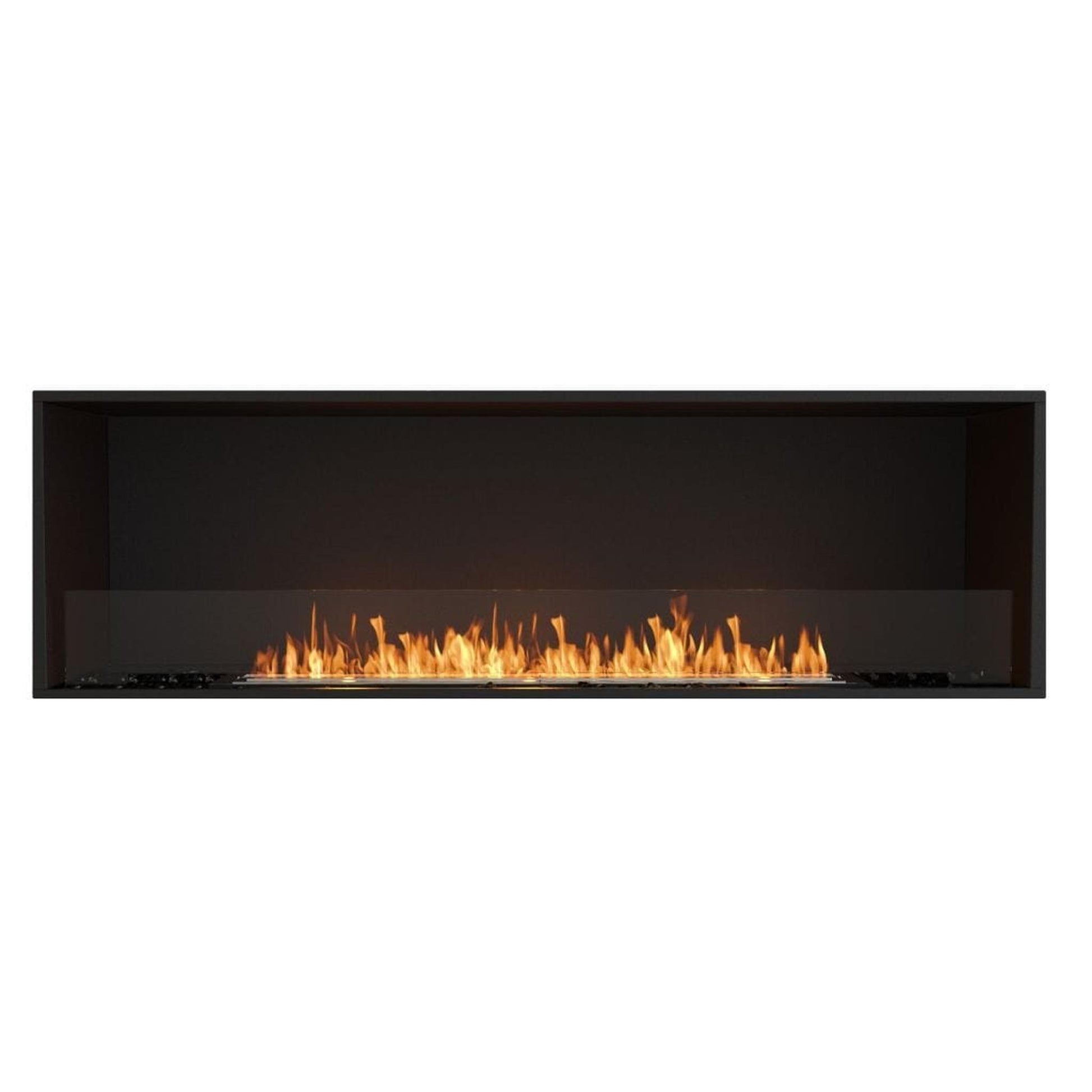 EcoSmart Fire Flex 68SS 76" Black Single Sided Ethanol Fireplace Insert with Stainless Steel Burner by Mad Design Group