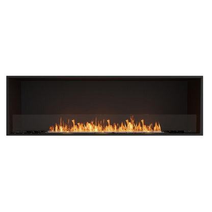 EcoSmart Fire Flex 68SS 76" Black Single Sided Ethanol Fireplace Insert with Stainless Steel Burner by Mad Design Group