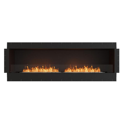 EcoSmart Fire Flex 86SS 94" Black Single Sided Ethanol Fireplace Insert with Black Burner by Mad Design Group
