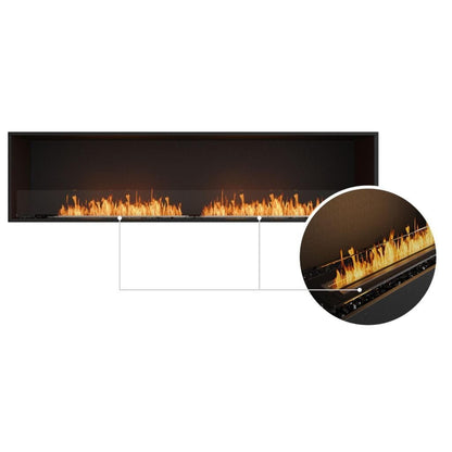 EcoSmart Fire Flex 86SS 94" Black Single Sided Ethanol Fireplace Insert with Black Burner by Mad Design Group