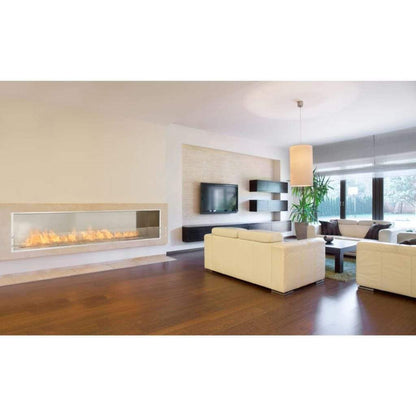 EcoSmart Fire Flex 86SS 94" Black Single Sided Ethanol Fireplace Insert with Black Burner by Mad Design Group