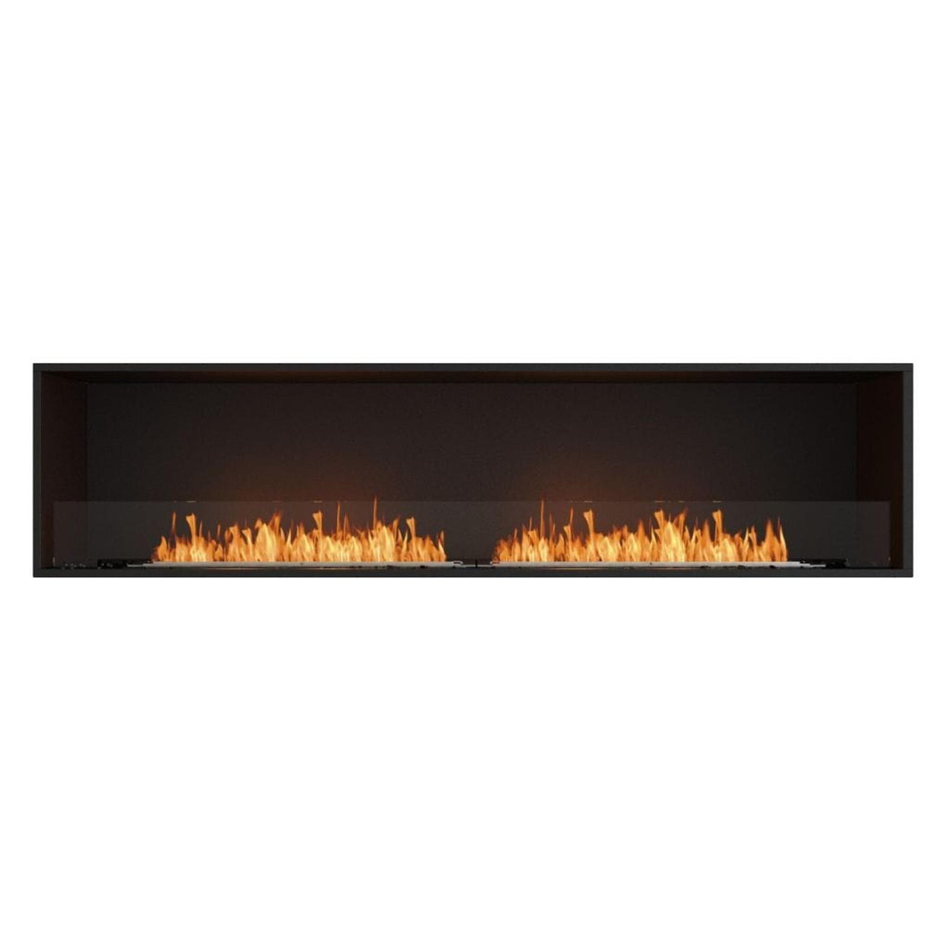 EcoSmart Fire Flex 86SS 94" Black Single Sided Ethanol Fireplace Insert with Black Burner by Mad Design Group