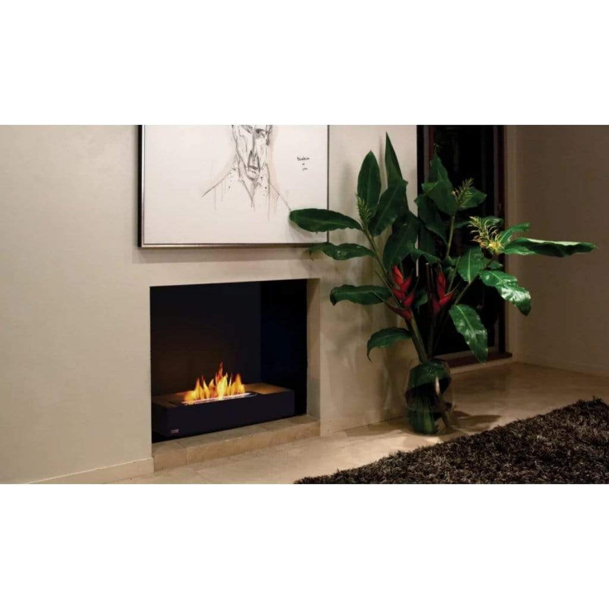 EcoSmart Fire Grate 30" Ethanol Fireplace Insert with Stainless Steel Burner by Mad Design Group