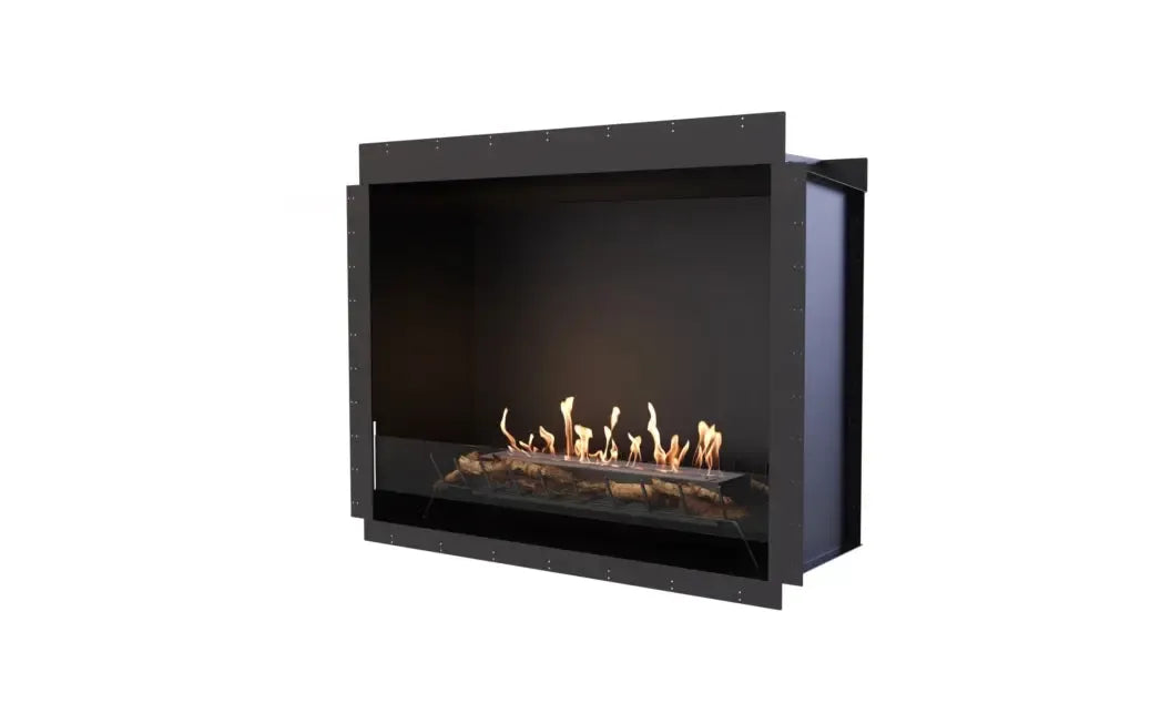 EcoSmart Fire Heritage 56SS 64" Black Fireplace Insert With Stainless Steel Ethanol Burner by Mad Design