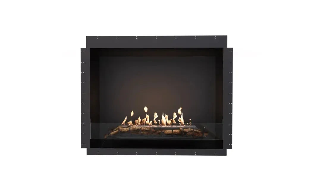 EcoSmart Fire Heritage 56SS 64" Black Fireplace Insert With Stainless Steel Ethanol Burner by Mad Design