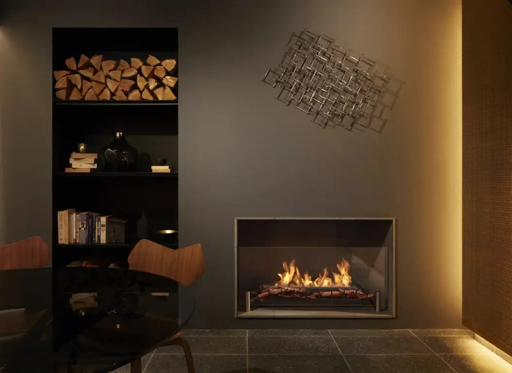 EcoSmart Fire Heritage Grate 49" Ethanol Fireplace Insert with Black Burner by Mad Design