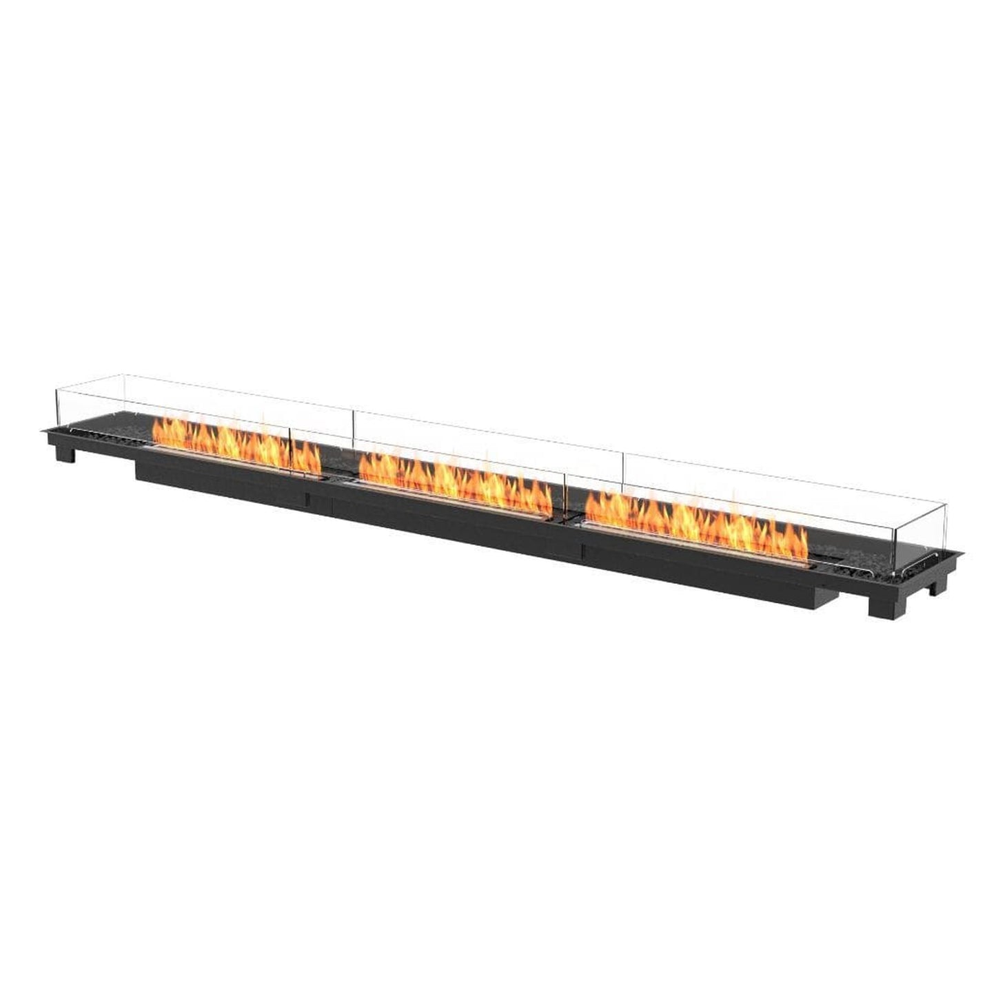 EcoSmart Fire Linear 130 133" Black Outdoor Fire Pit Kit with Black Ethanol Burner by Mad Design Group