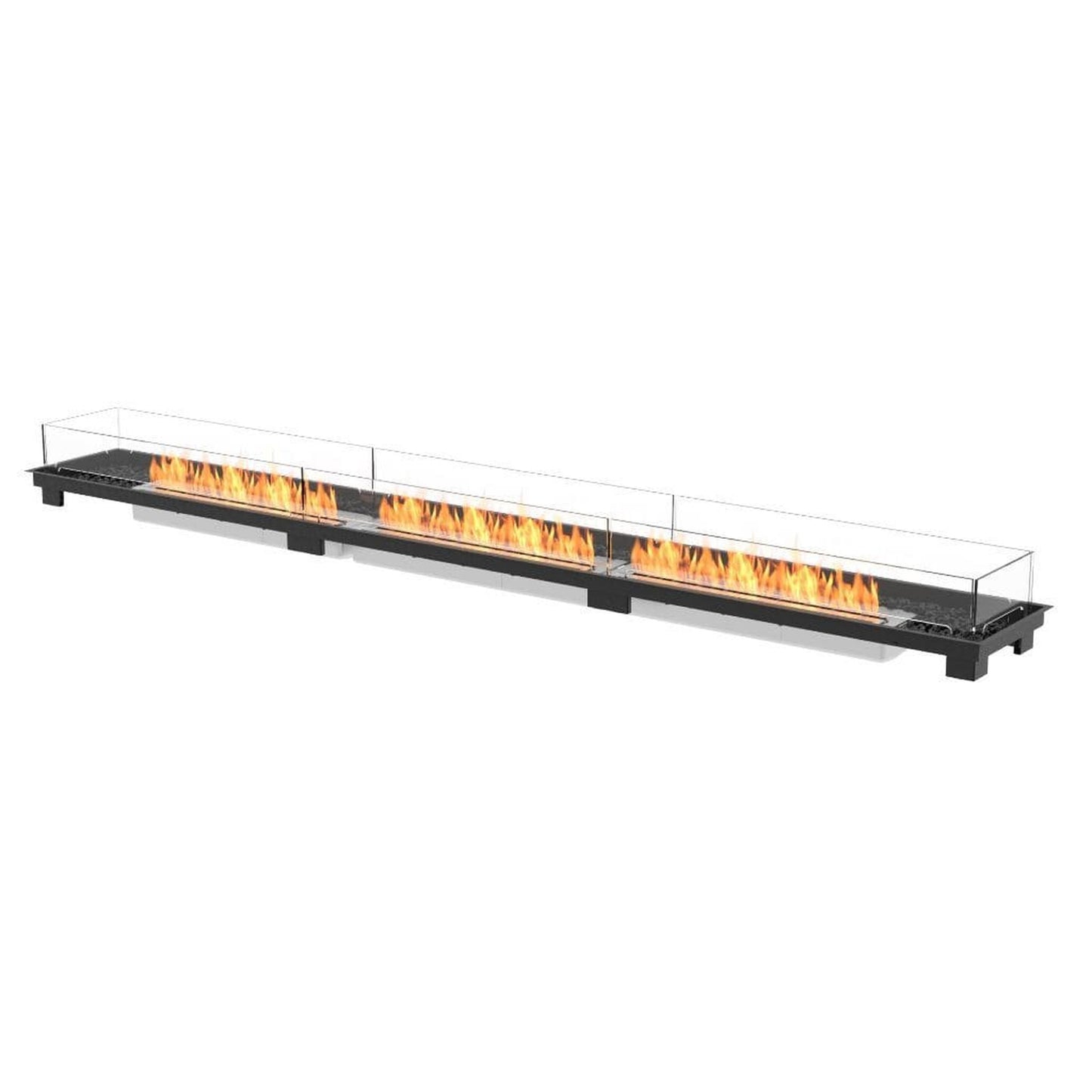 EcoSmart Fire Linear 130 133" Black Outdoor Fire Pit Kit with Black Ethanol Burner by Mad Design Group
