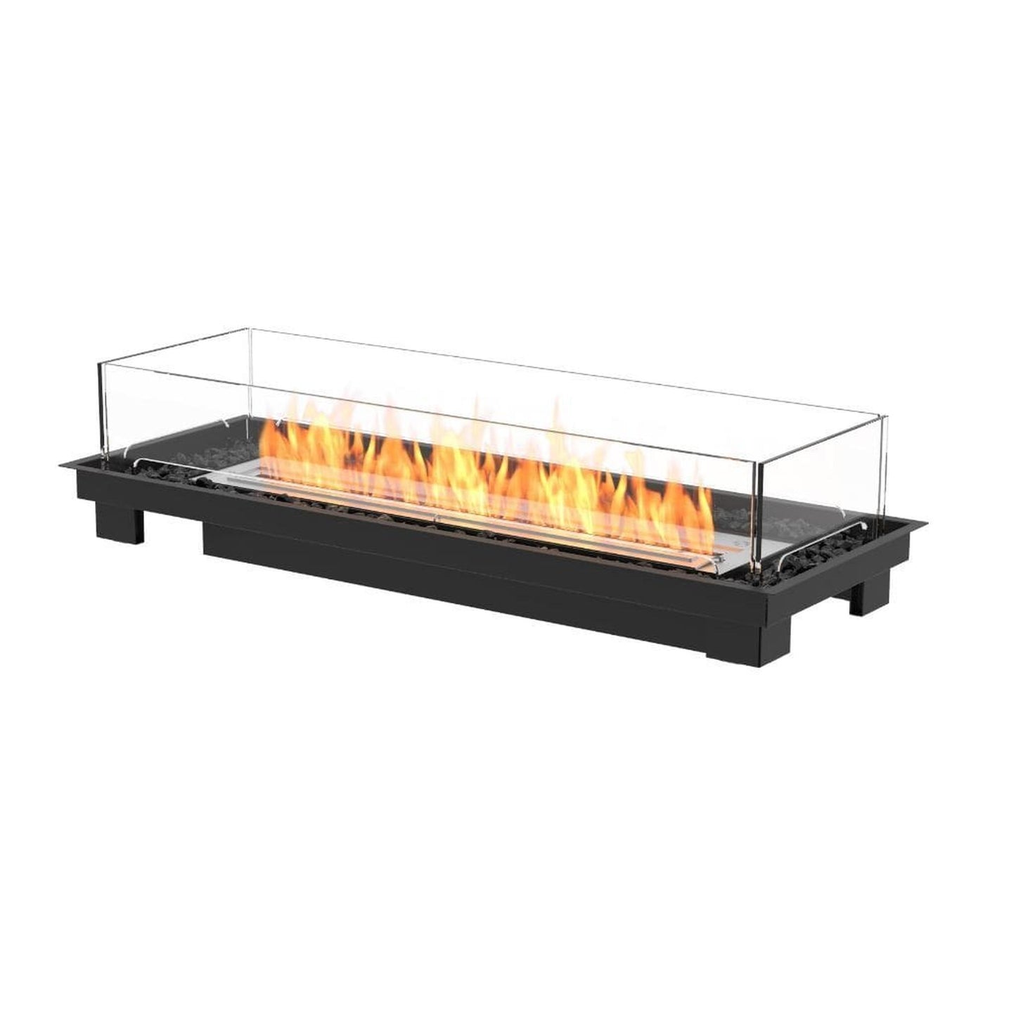 EcoSmart Fire Linear 50 47" Black Outdoor Fire Pit Kit with Black Ethanol Burner by Mad Design Group
