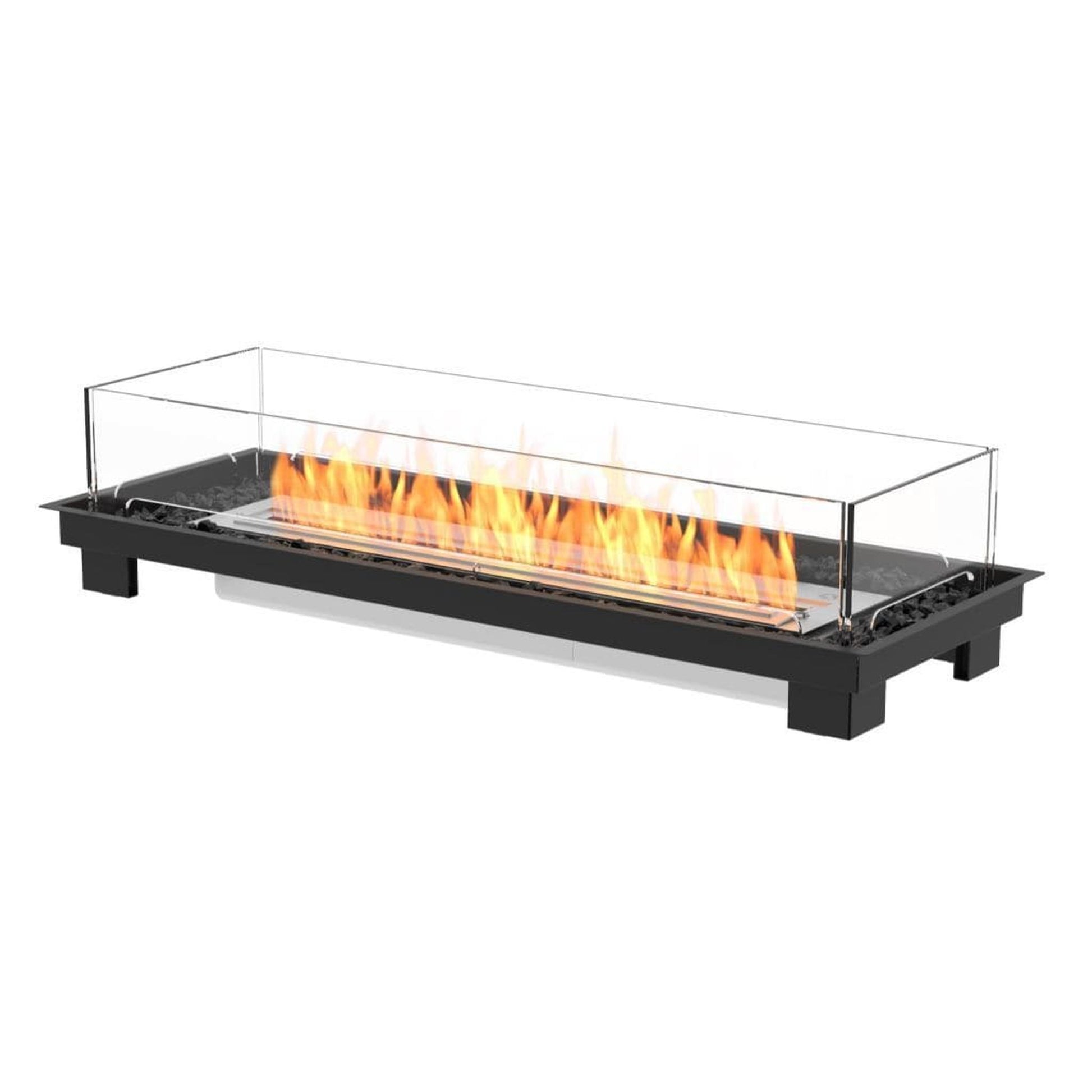 EcoSmart Fire Linear 50 47" Black Outdoor Fire Pit Kit with Black Ethanol Burner by Mad Design Group