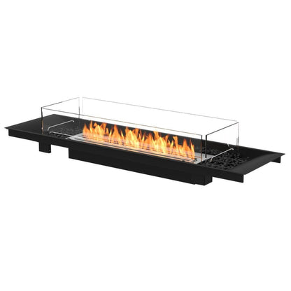 EcoSmart Fire Linear 65 64" Black Indoor Fire Pit Kit with Black Ethanol Burner by Mad Design Group