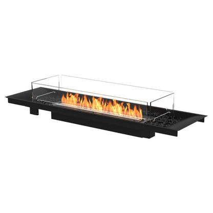EcoSmart Fire Linear 65 64" Black Indoor Fire Pit Kit with Black Ethanol Burner by Mad Design Group