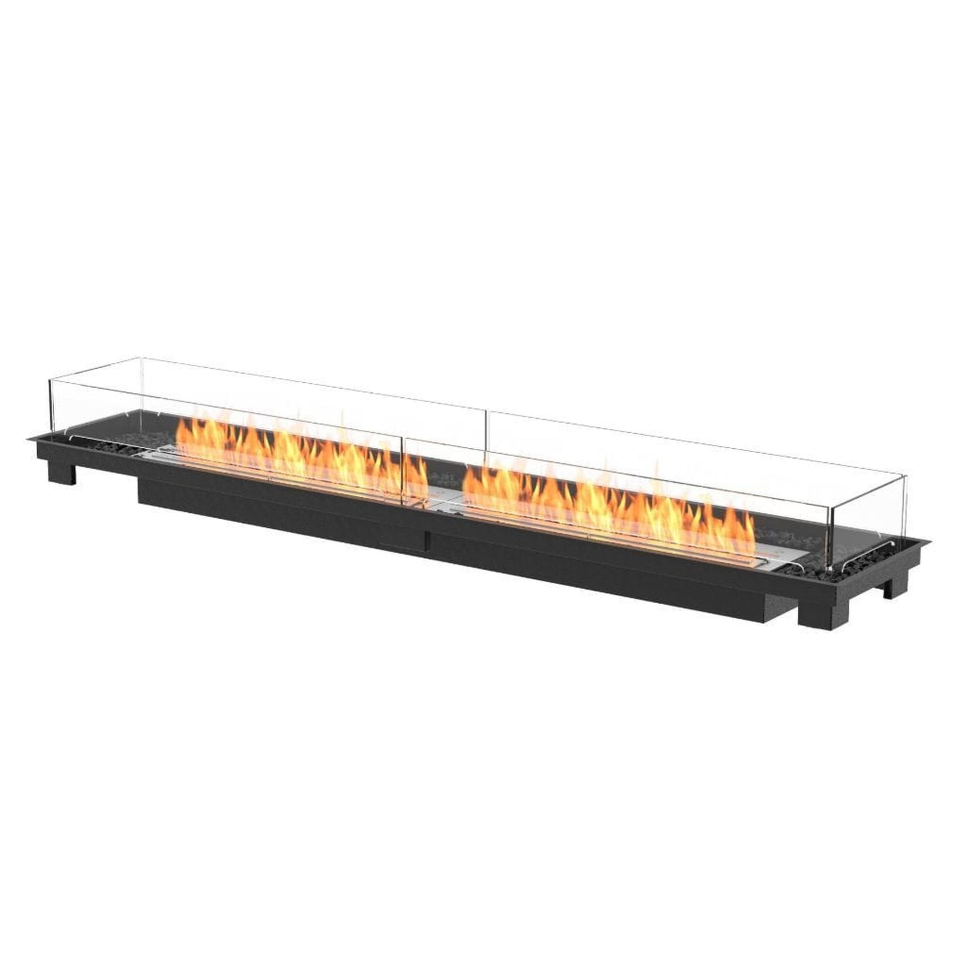 EcoSmart Fire Linear 90 90" Black Outdoor Fire Pit Kit with Black Ethanol Burner by Mad Design Group
