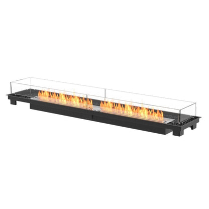 EcoSmart Fire Linear 90 90" Black Indoor Fire Pit Kit with Stainless Steel Ethanol Burner by Mad Design Group
