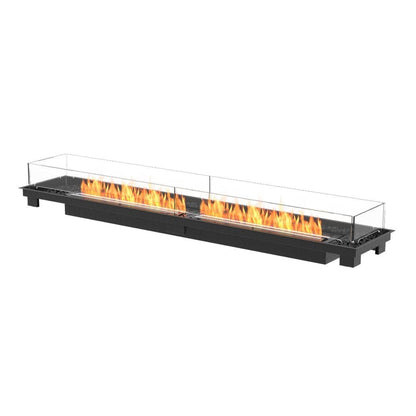 EcoSmart Fire Linear 90 90" Black Indoor Fire Pit Kit with Stainless Steel Ethanol Burner by Mad Design Group