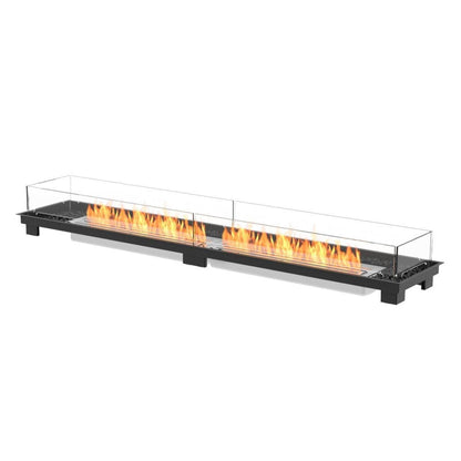 EcoSmart Fire Linear 90 90" Black Indoor Fire Pit Kit with Stainless Steel Ethanol Burner by Mad Design Group